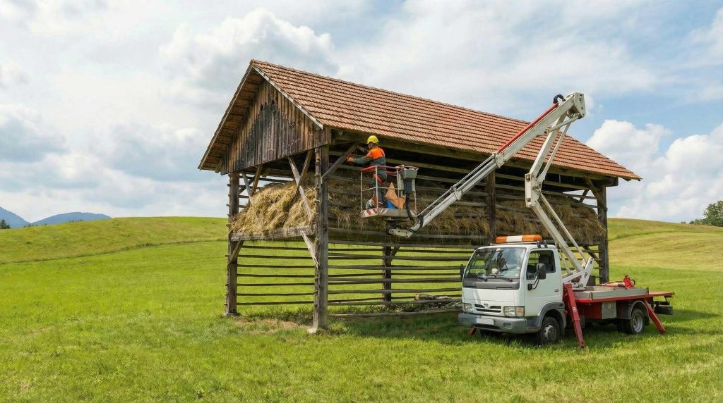 Obnova kozolcev z dvižno košaro